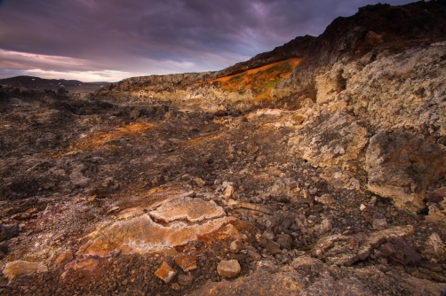 The Krafla is volcanic area in Iceland