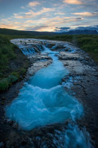 Braurfossar is amazing waterfall in Iceland