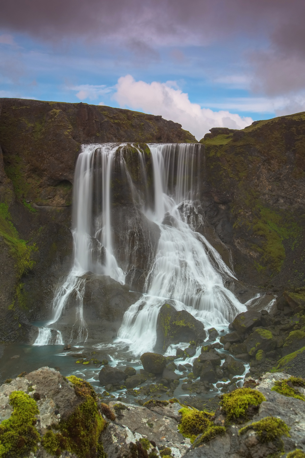 The waterfall Fagrifoss (Iceland)