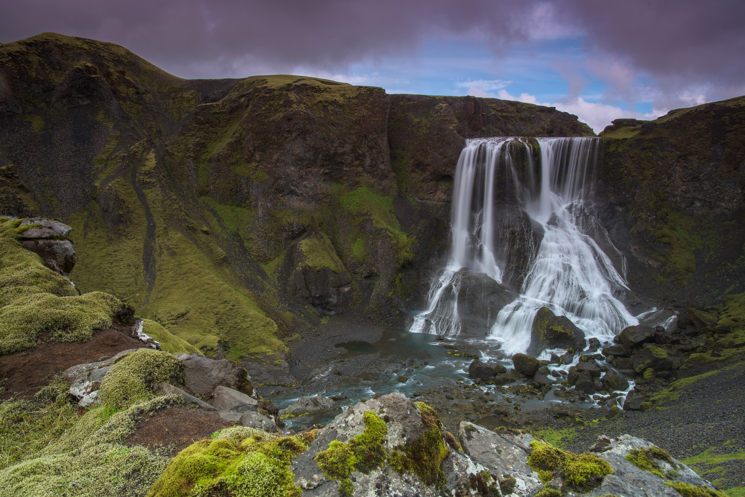 The waterfall Fagrifoss (Iceland)