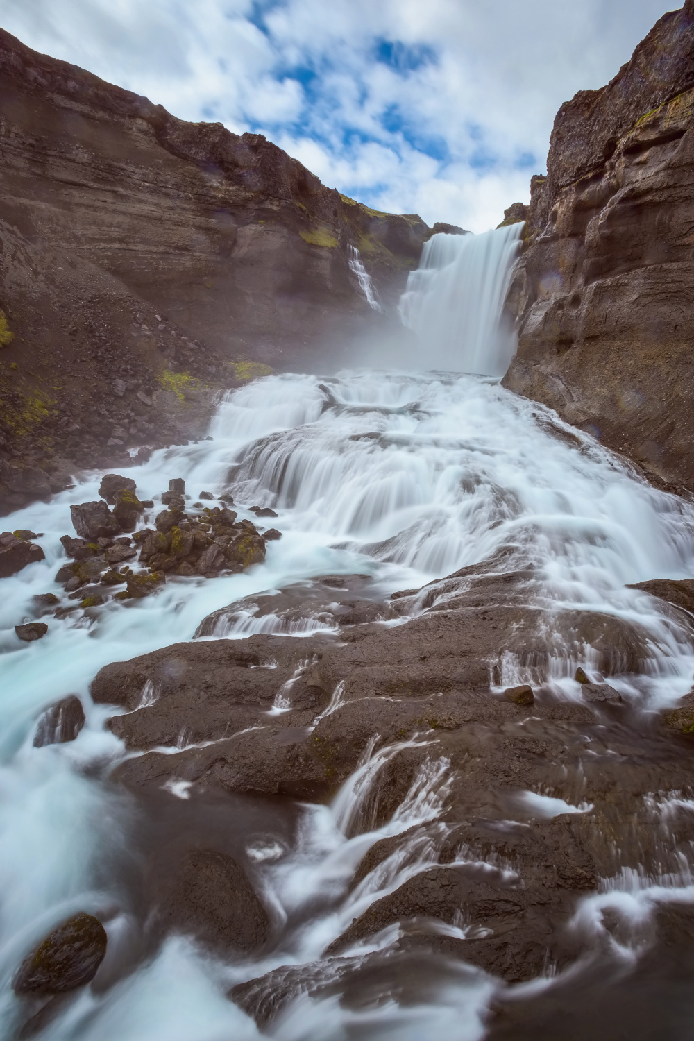 The waterfall Ofaerufoss (Iceland)