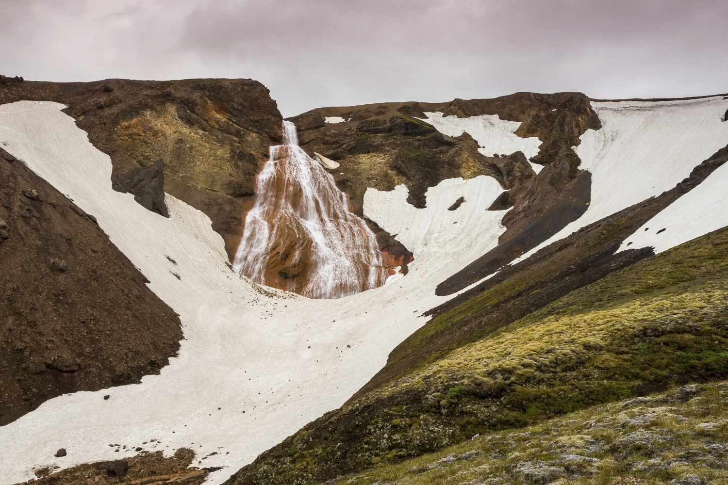 The waterfall Raudfossar (Iceland)