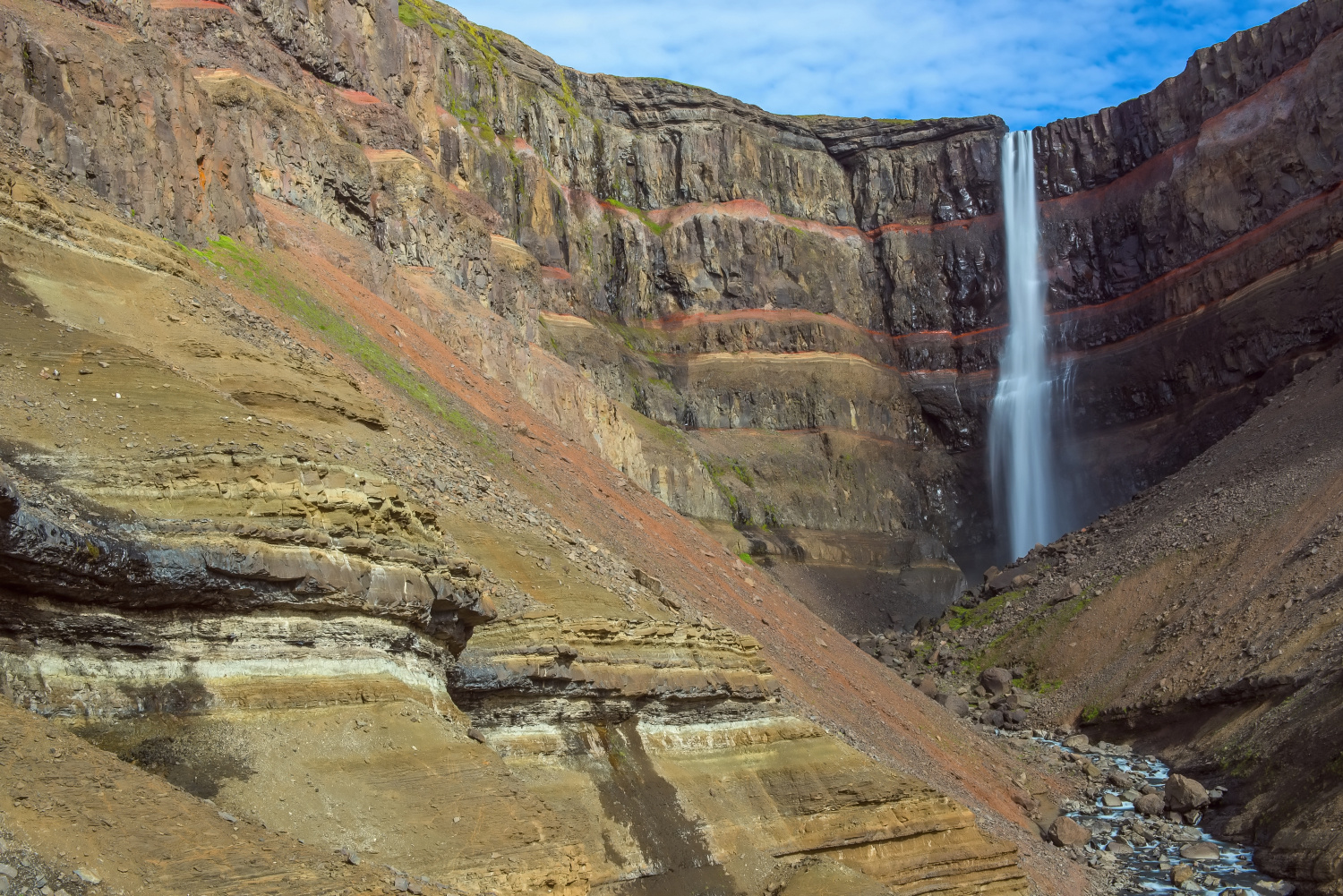 Hengifoss is the third highest waterfall in Iceland