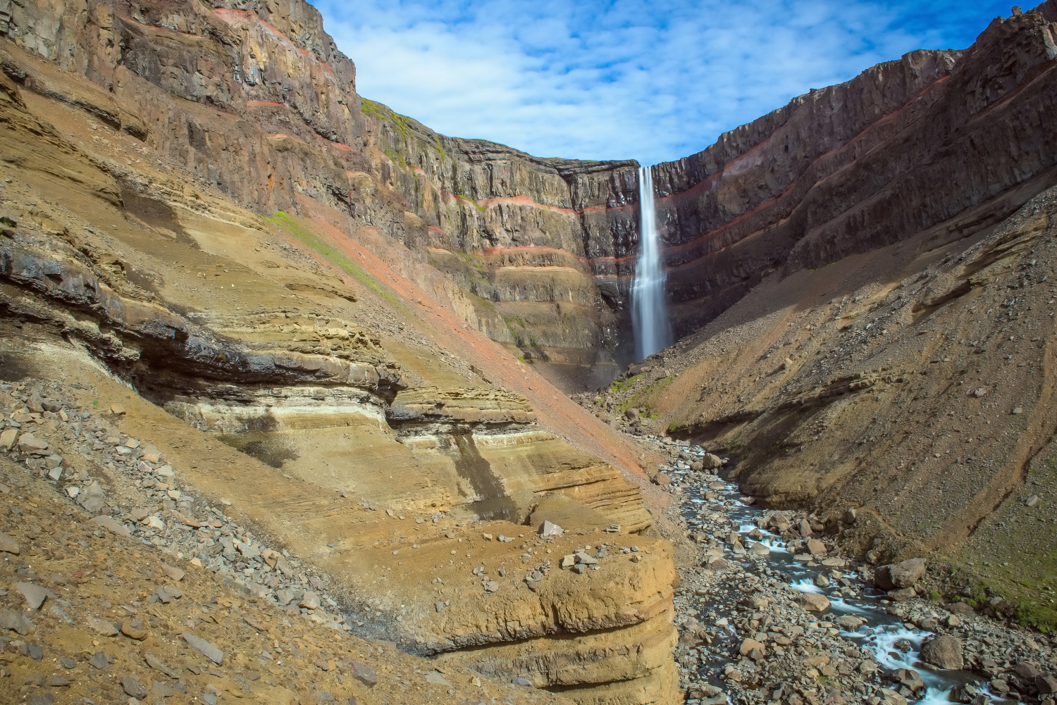 Hengifoss is the third highest waterfall in Iceland