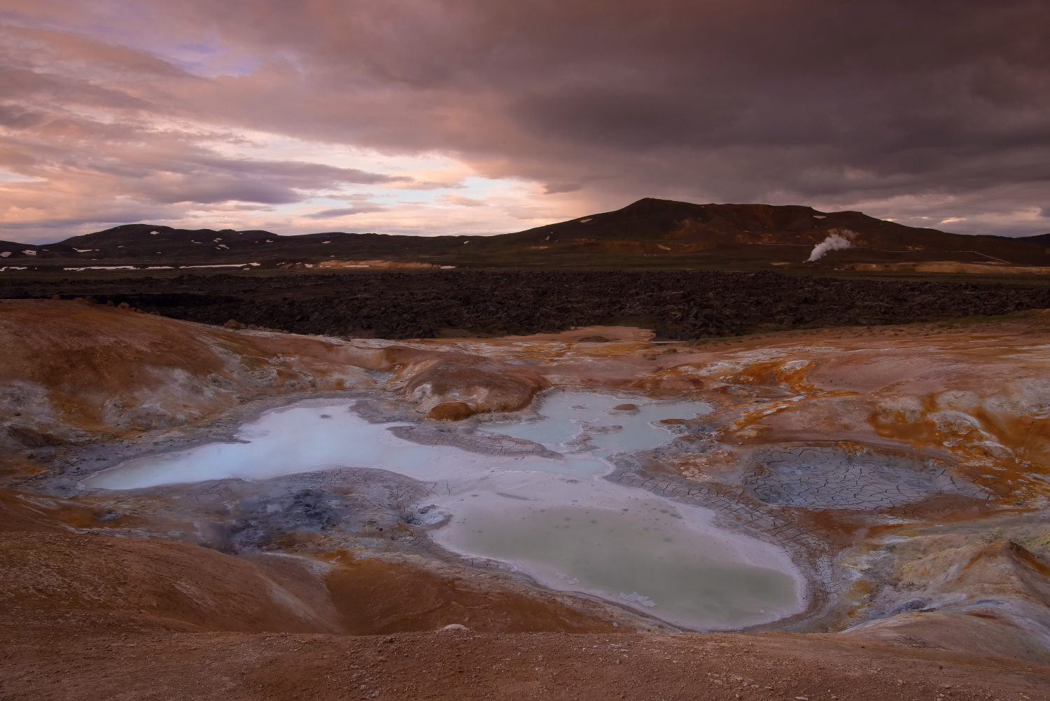 The Krafla is volcanic area in Iceland