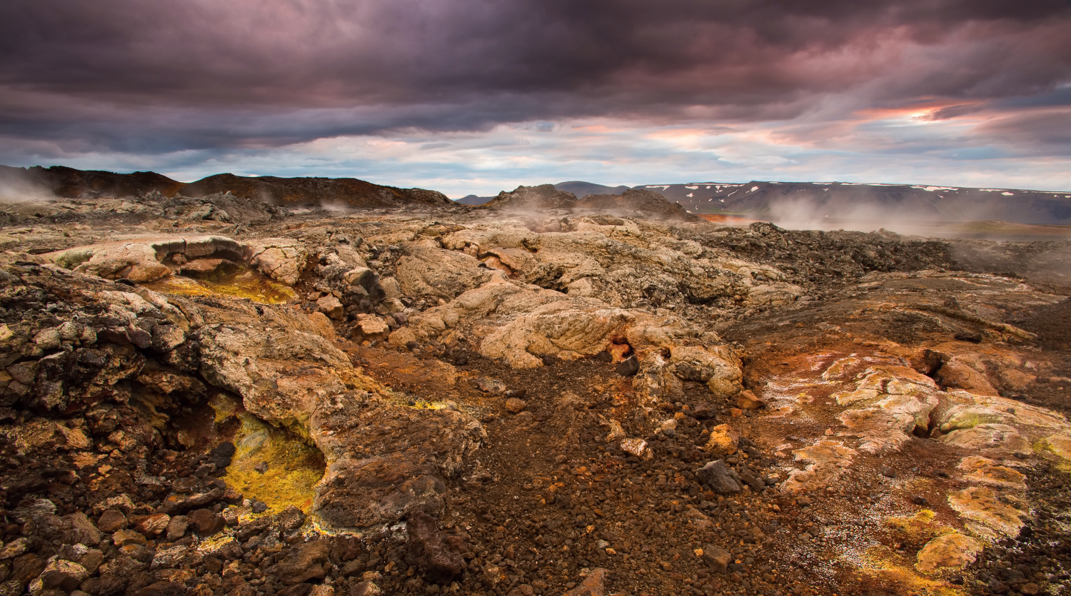 The Krafla is volcanic area in Iceland