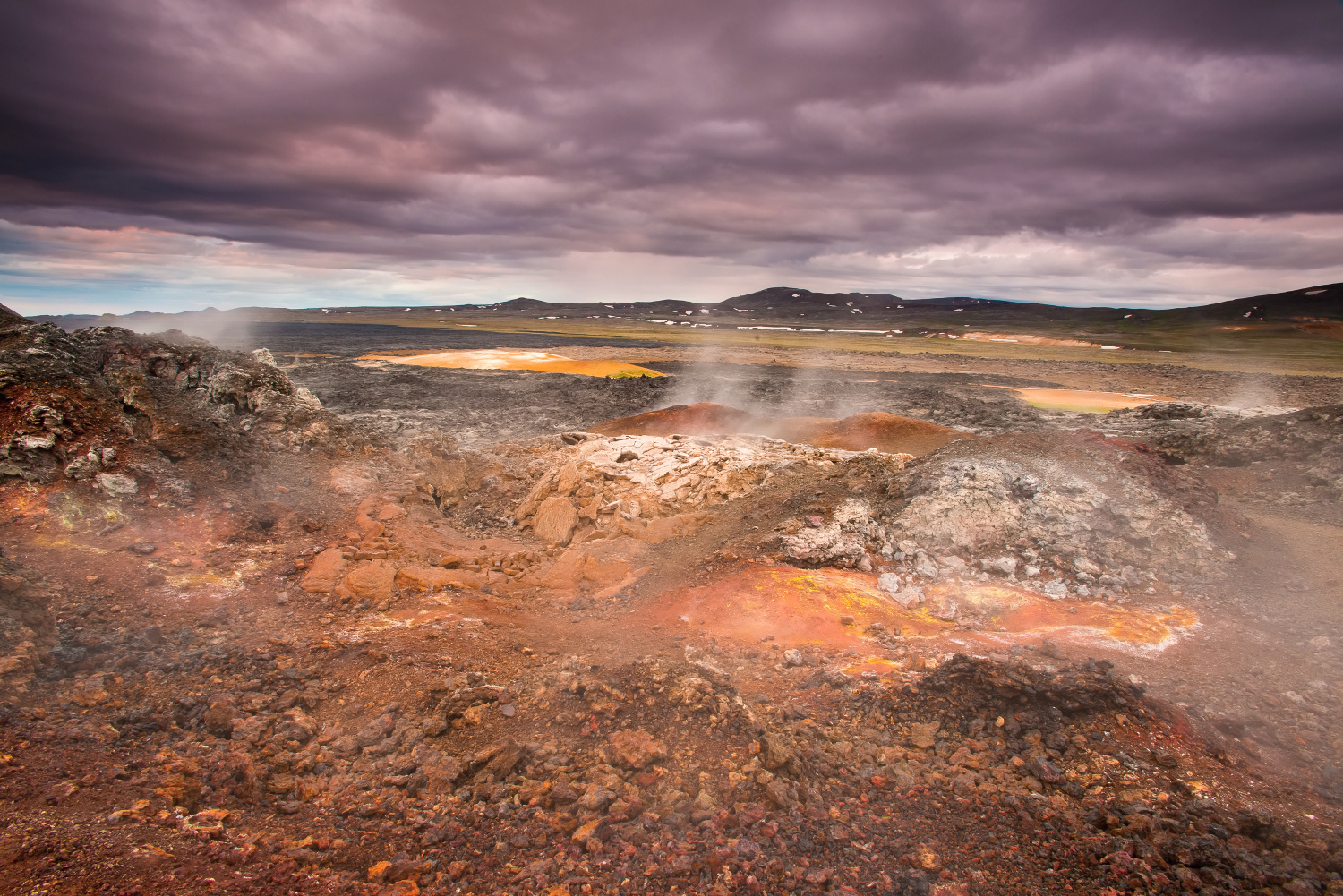 The Krafla is volcanic area in Iceland