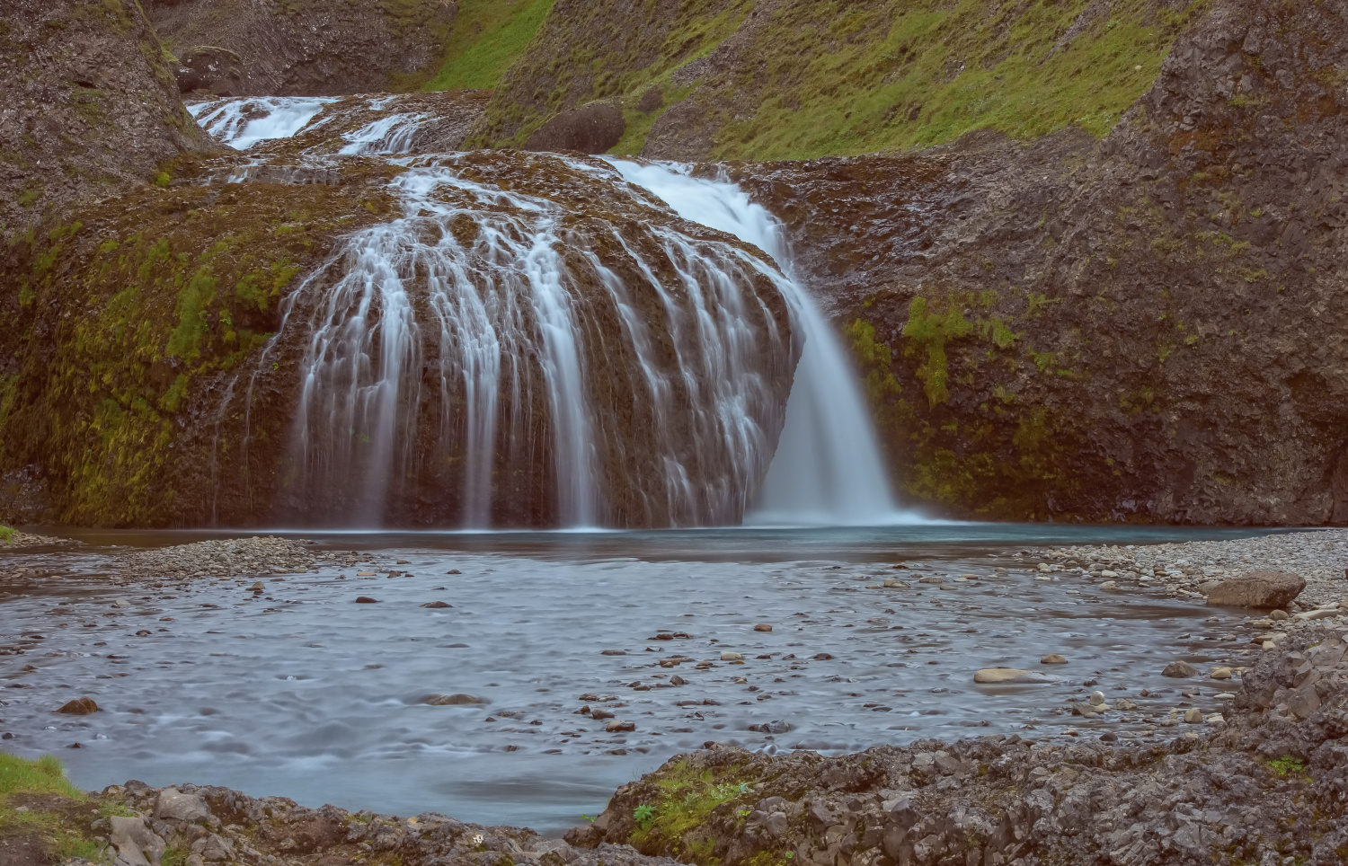 The Stjórnarfoss Waterfall (Iceland)