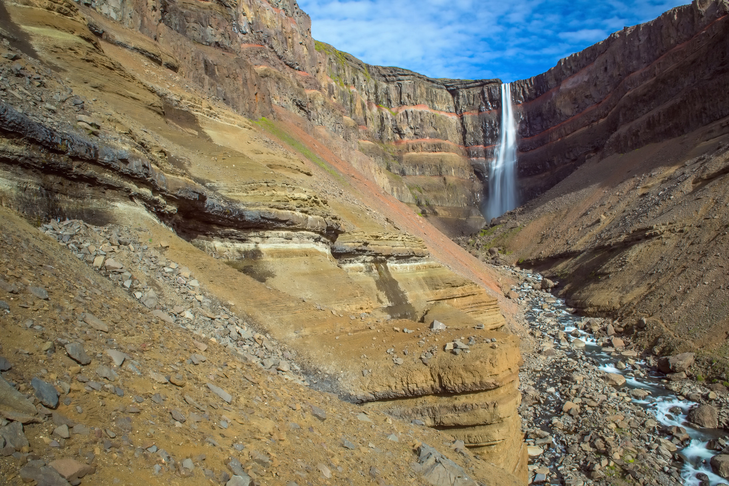 Hengifoss is the third highest waterfall in Iceland