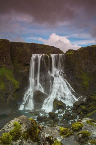The waterfall Fagrifoss (Iceland)