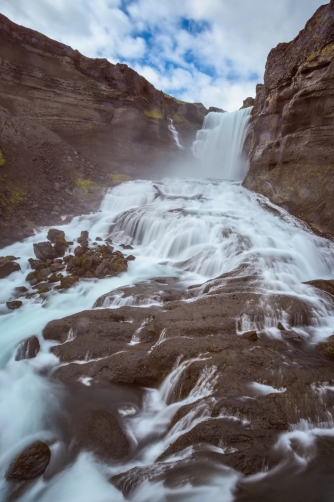 The waterfall Ofaerufoss (Iceland)