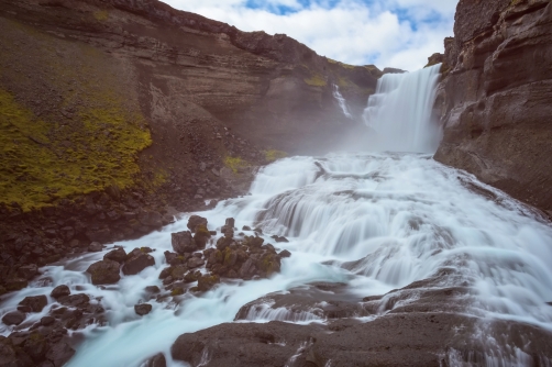 The waterfall Ofaerufoss (Iceland)