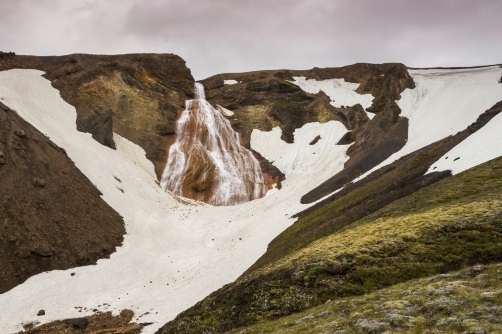 The waterfall Raudfossar (Iceland)