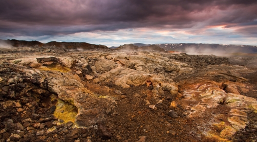 The Krafla is volcanic area in Iceland