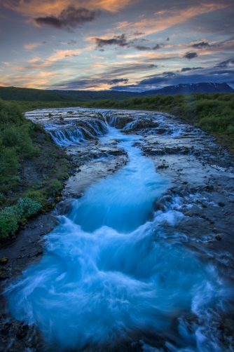 The waterfall Bruarfoss (Iceland)