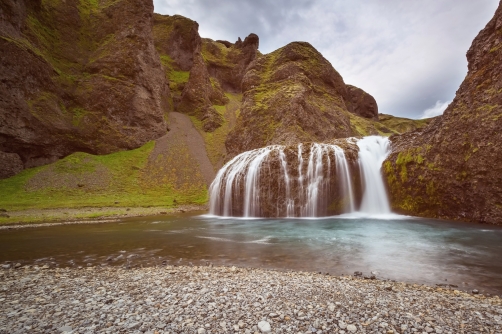 The Stjórnarfoss Waterfall (Iceland)